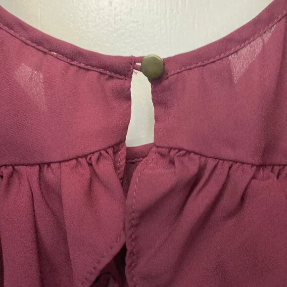 Takara Burgundy over the shoulder blouse - Picture 11 of 12